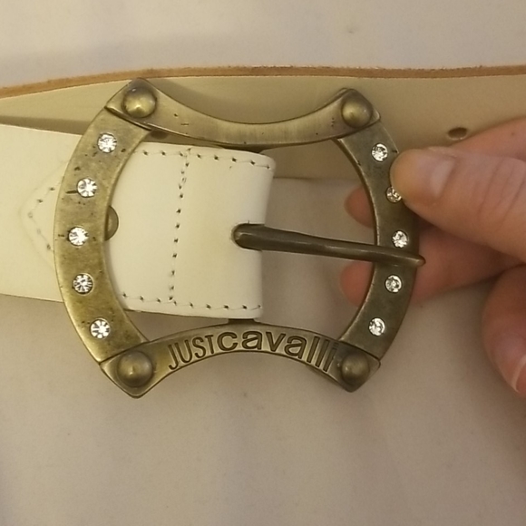 Just Cavalli belt,medium size,eggshell color,leath